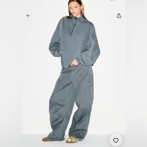 NEW SKIMS boyfriend fleece oversized Half-Zip pullover